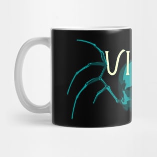 Blue Virgo Skull and Virgin Wing Bones - Zodiac Astrology Mug